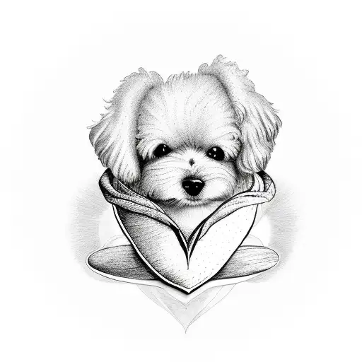 Stuffed Animal Dog In A Heart