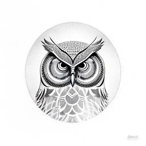 Realistic Owl And Hamsa