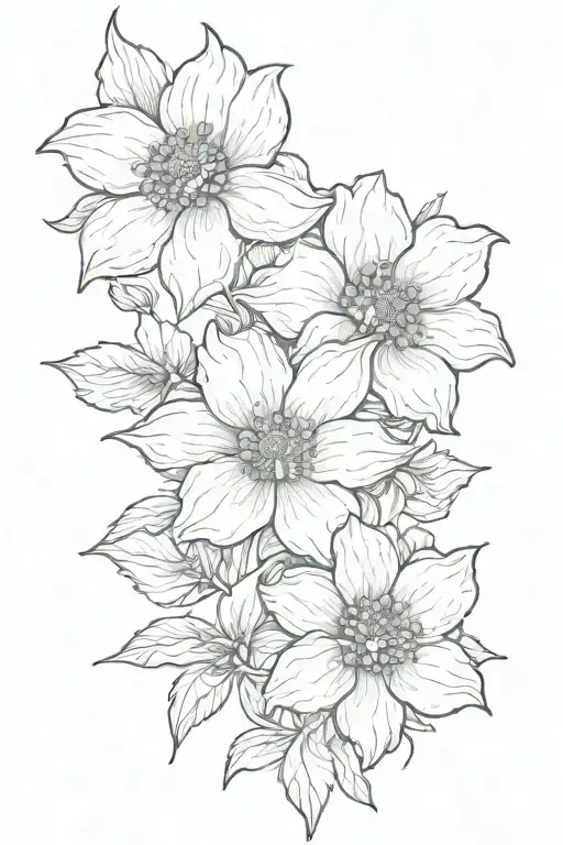 Western Flower Intertwined Delicate Flowers