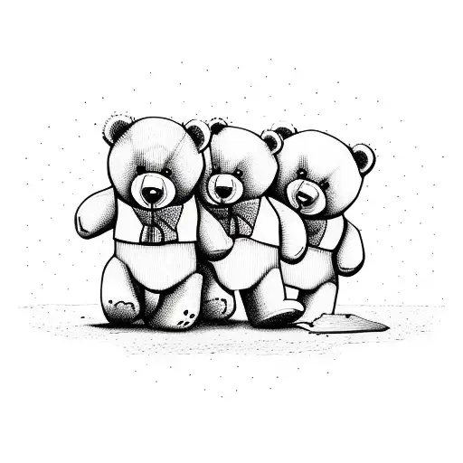 Used Teddy Bear With Good Friends On Its Shirt