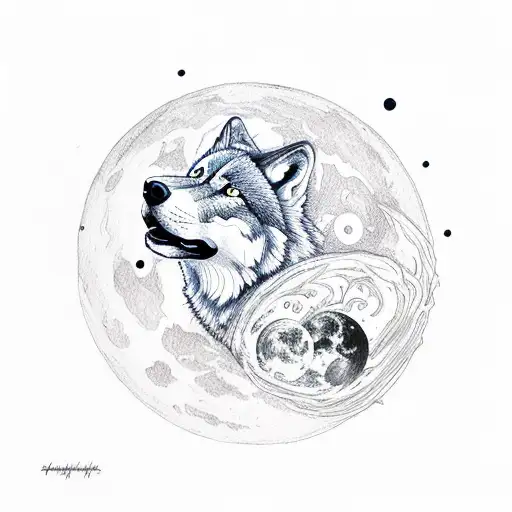 Wolf Night Sky Moon Comet