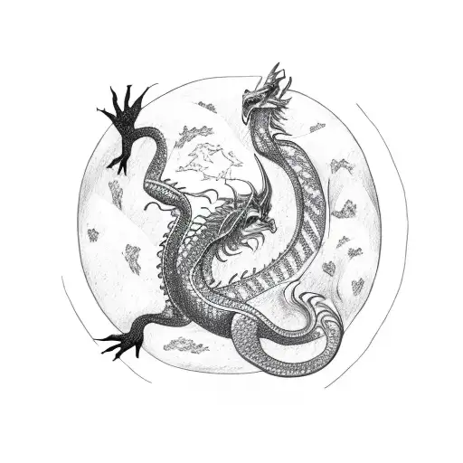 Nordic Dragon Eating Its Own Tail With The Tree Of Life In The Middle