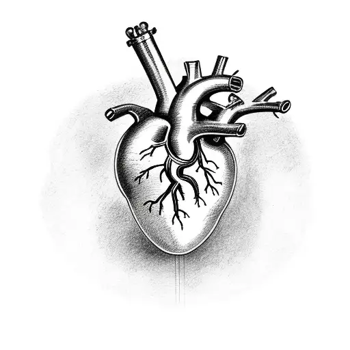 Anatomical Heart With Cloud And Train