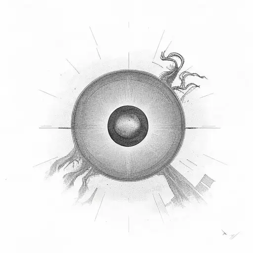 A Horizon With The Sun Settling Dark