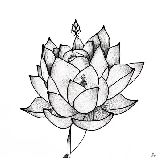 Lotus Flower Mixed With A Rose