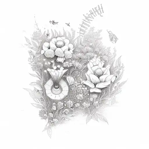 A Trail Of Flowers Leading To A Mysterious Book