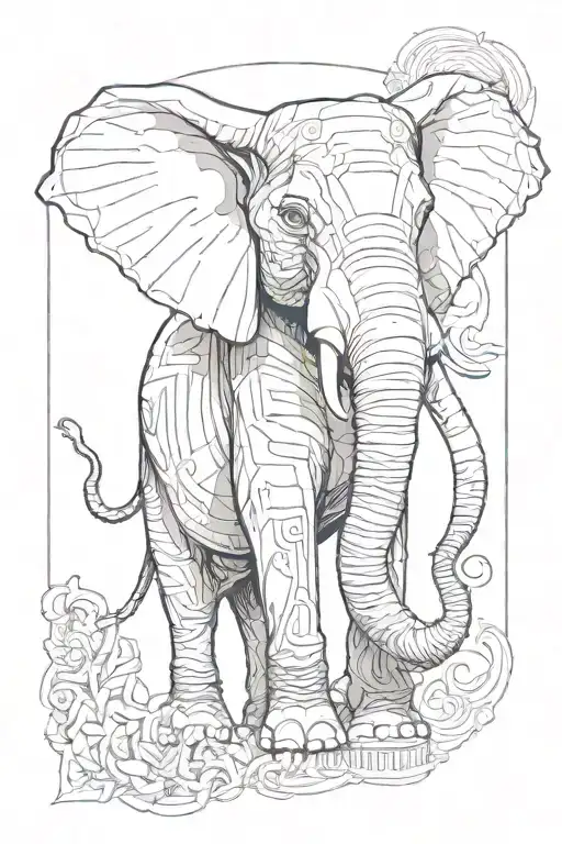 Elephant With The Roman Numeral Date 07-04-2017