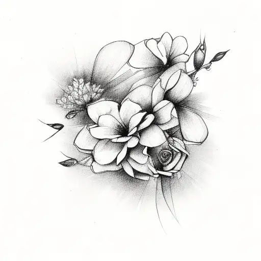 Female Body With Flowers Coming Out