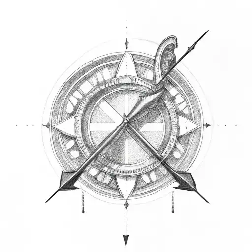 Cross With Arrow And Hb