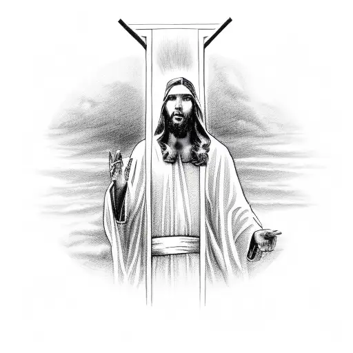 White Jesus On A Black Painted Cross