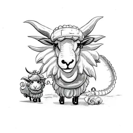 Cute Sheep With Dragon Costume