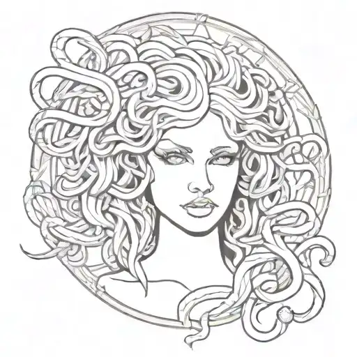 Beautiful Medusa Inside Versace Logo Intertwined With Snakes