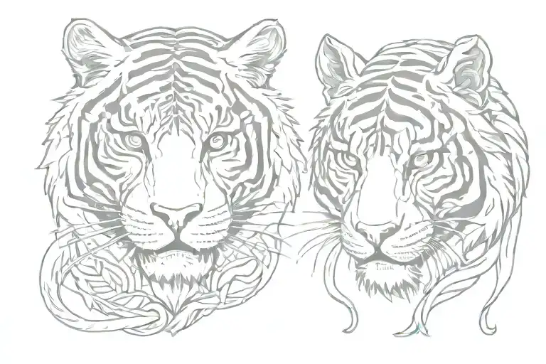 Snake And Tiger Face