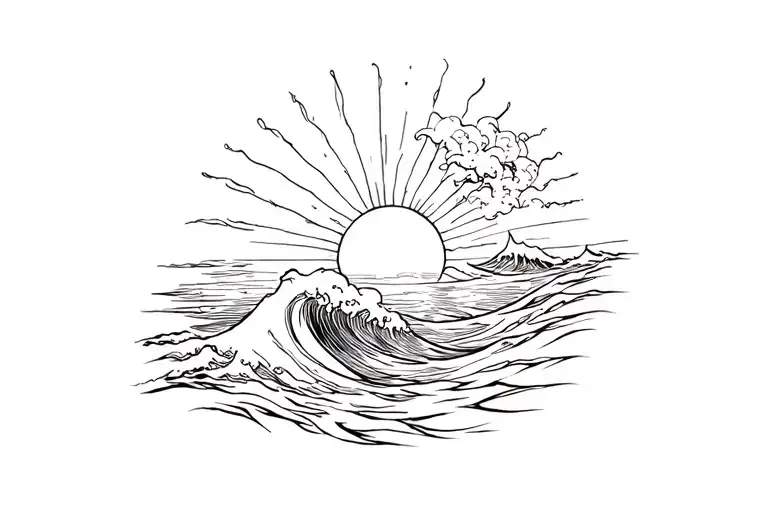 Sun And Wave Breaking