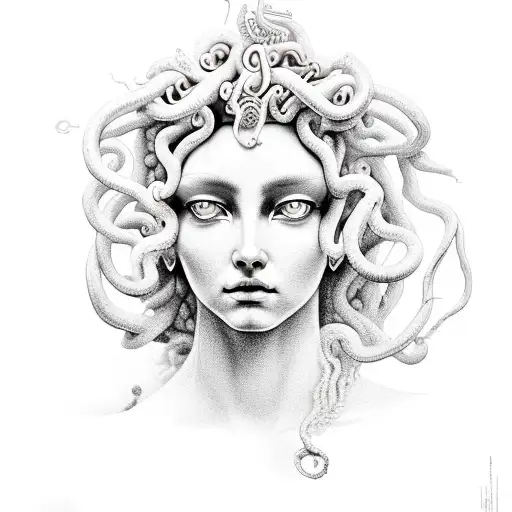 Medusa Goddess With A Semi Colon Tear Drop