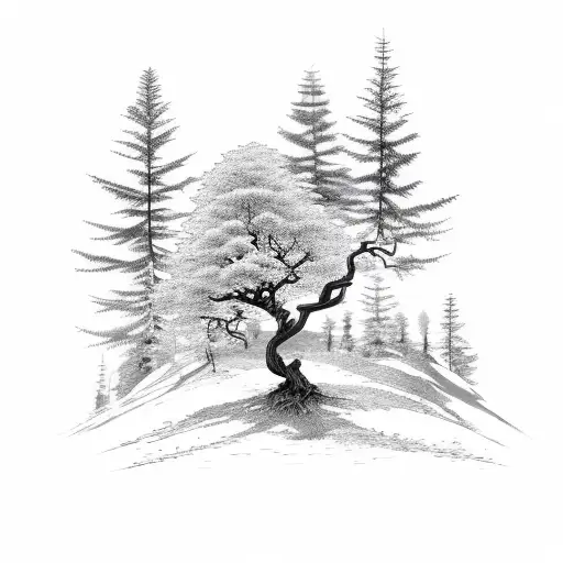 Growing Tree Phoenix Mountains Scenery