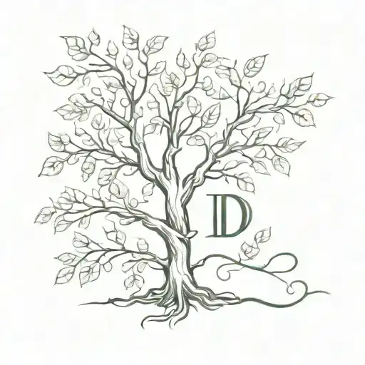 A Tree With Leaves Spelling Out 'Donnie' In A Creative Font