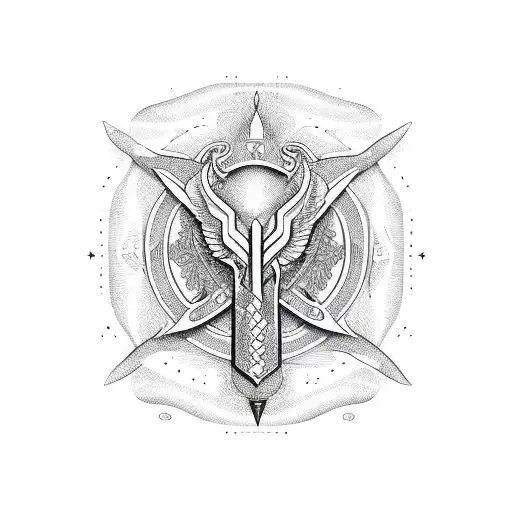 A Sketch-style Caduceus Symbol With Intricate Line Work