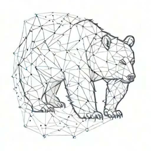 Bear Silhouette Filled With Geometric Shapes And Musical Symbols