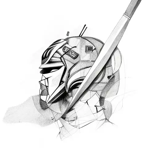 Abstract Representation Of Batting Stance