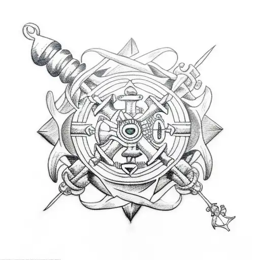 Nautical Tattoo In The Style Of One Piece