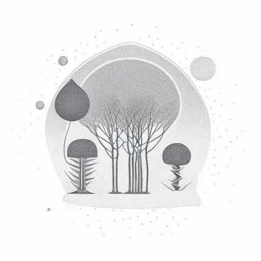 A Collection Of Minimalist Plant Illustrations Forming A Yoga Pose Silhouette