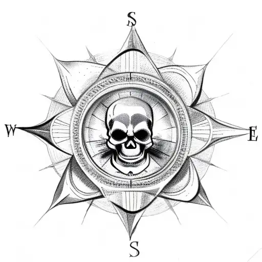Skull Rose Compass