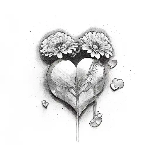 Broken Heart With Flowers Coming Out Of It