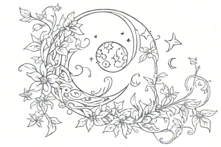 Moon And Stars Vine Wrapping