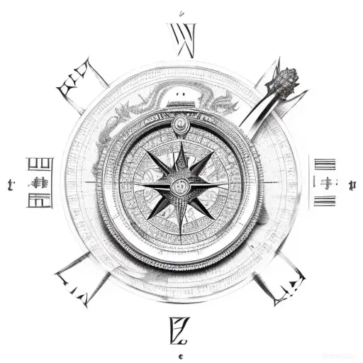 Dragon Wrapped Round A Compass