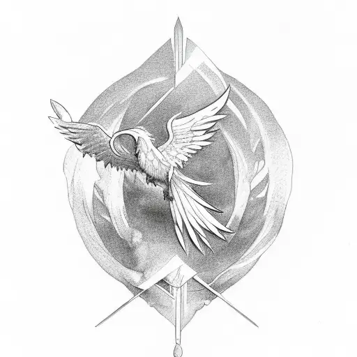 A Phoenix With An Arrow Through It