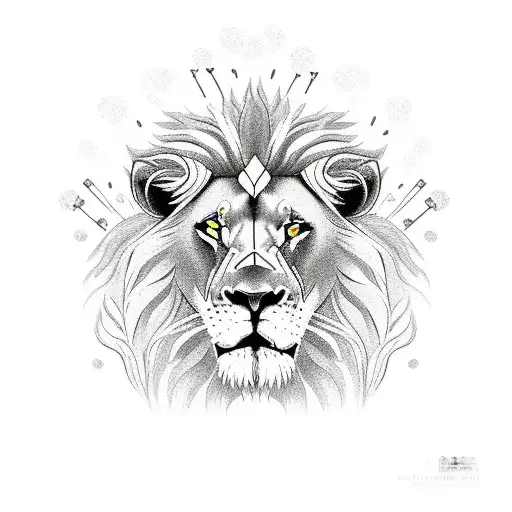 Lion And A Lamb With Flowers