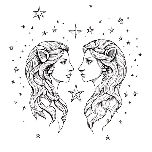 Libra And Leo With Stars Scattered