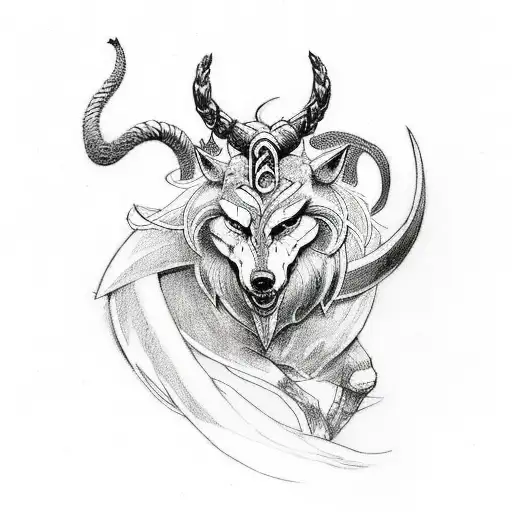 Incorporate Elements Of Norse Mythology And Animals Into A Sketch-style