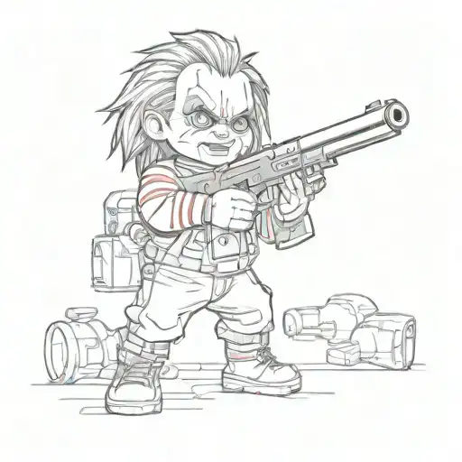 Chucky With Gun Barrels
