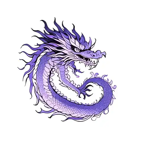 Chinese Dragon Of All Purple And Black