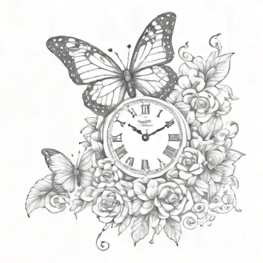 Butterfly Flower Clock