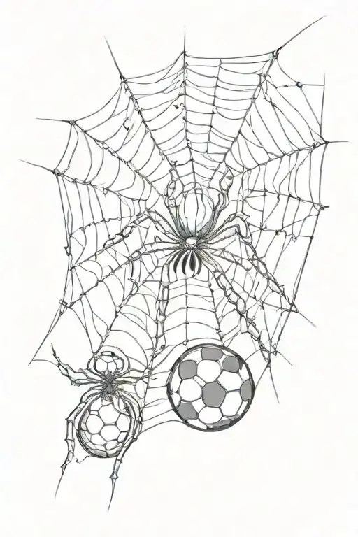 A Spider With A Web And Something With A Football