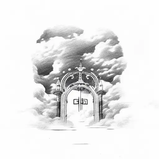 Gates Of Heaven With Clouds
