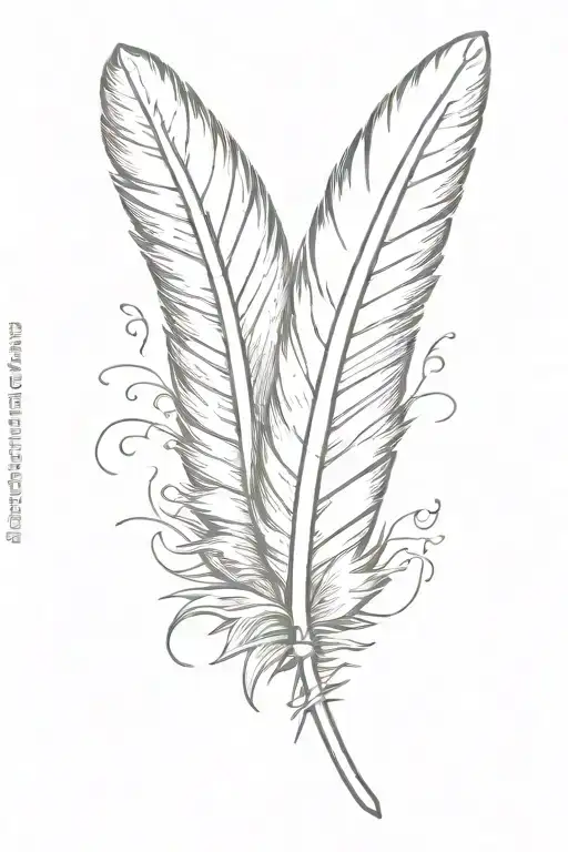 Indian Feather With The Word Strength The Word Courage And The Word Wisdom