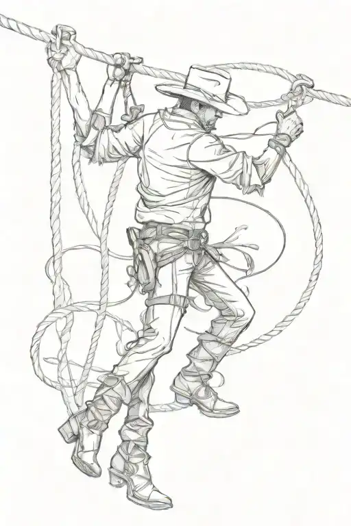 Cowboy Swinging Rope Around