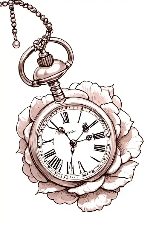 Pearl Antique Pocket Watch Rose