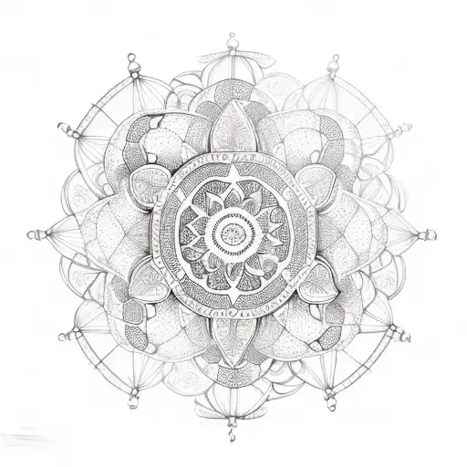 A Mandala-inspired Dream Catcher With Intricate Floral Patterns