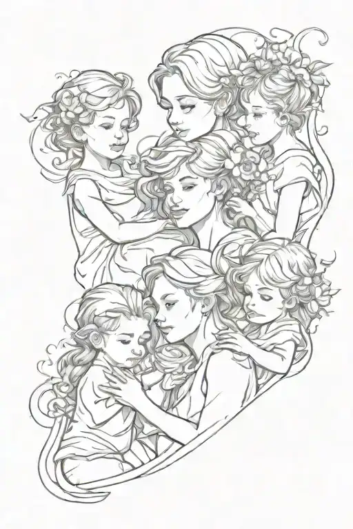 Mother And Three Young Children