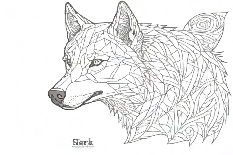 The Word 'Stark' In A Form Of A Husky Dog