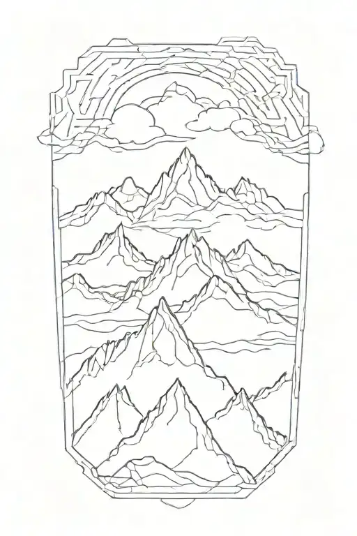 A Minimalist Geometric Mountain Range