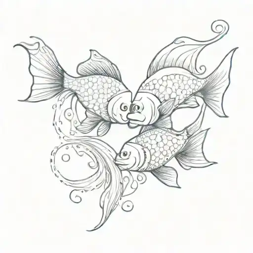 Two Fish Swimming Gracefully