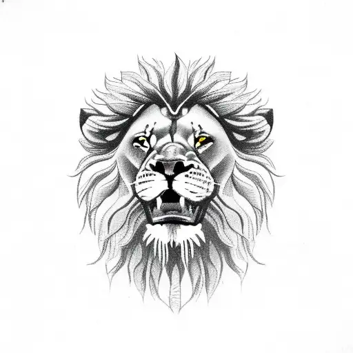 Lion With Roses And Barb Wire