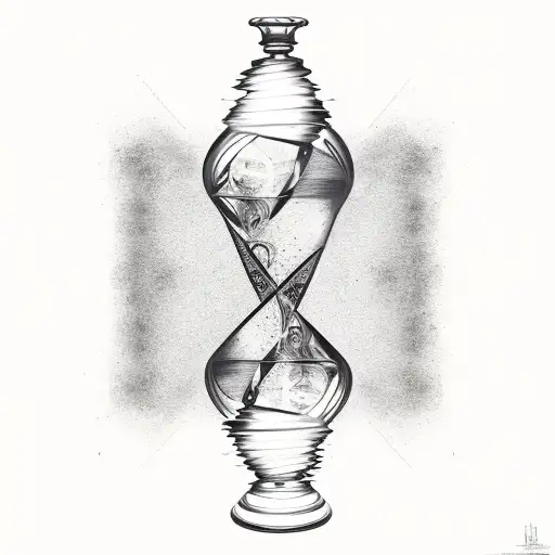 Broken Hour Glass With Sand Turning Into Fide