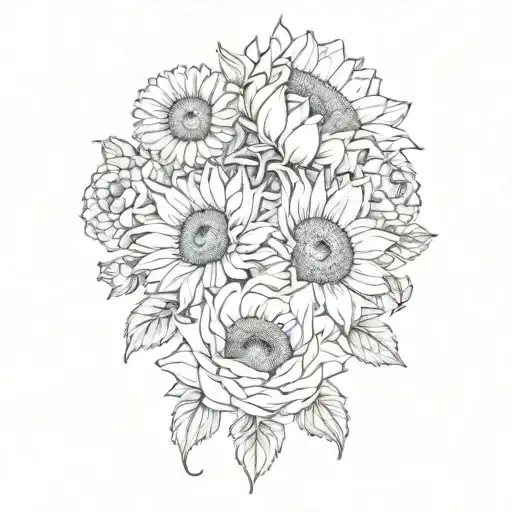 Sunflowers With Roses And Chrysanthemums Flower Bouquet